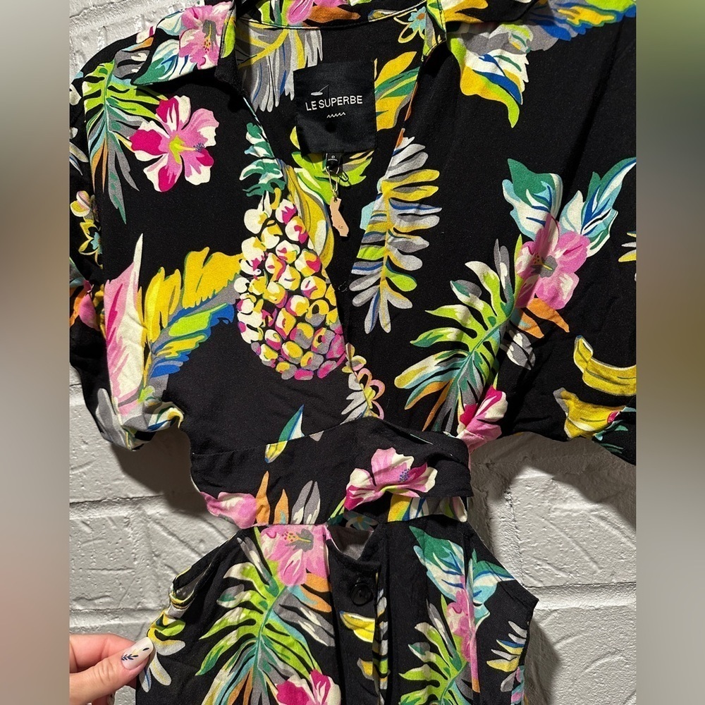 New Le Superbe Mai Tai Might I Dress in Black Tropi Cali Size 0 - Picture 11 of 13